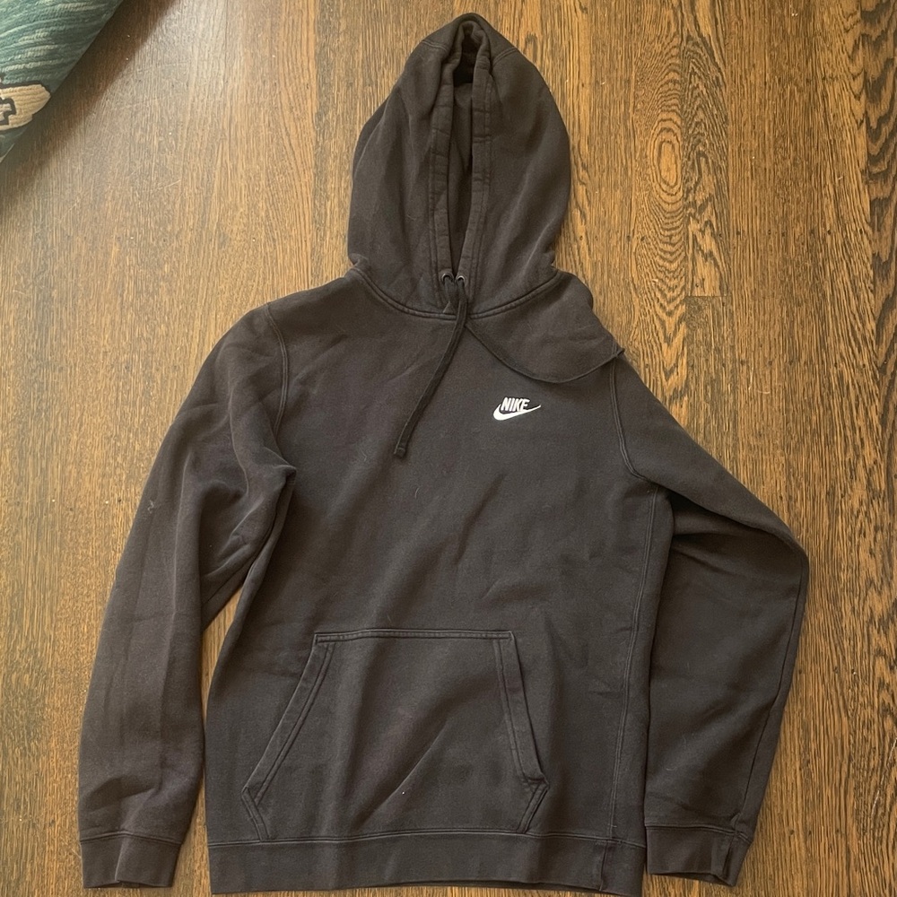 Nike Women's Black Hoodie with White Logo